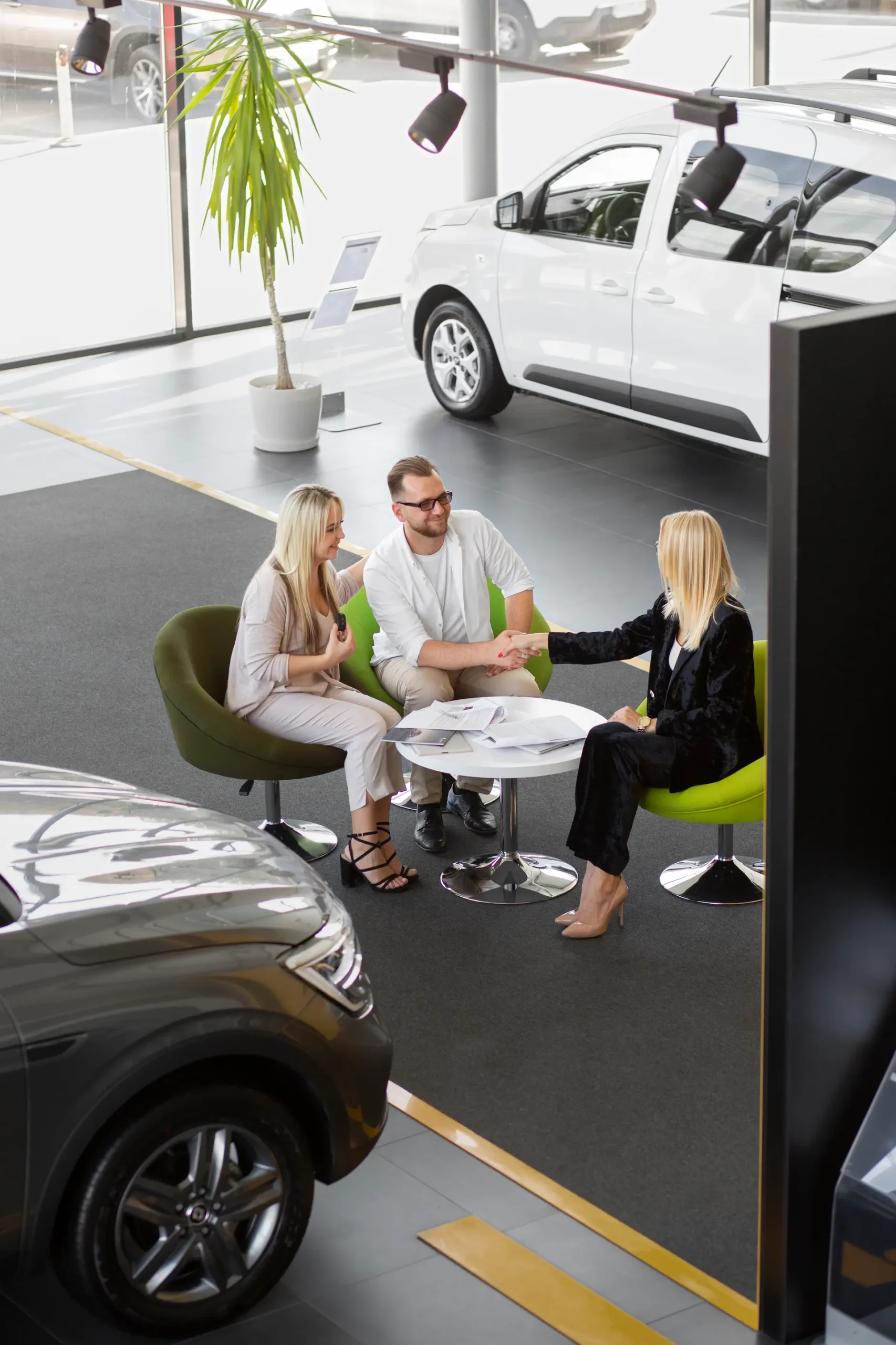 Happy customers car dealership